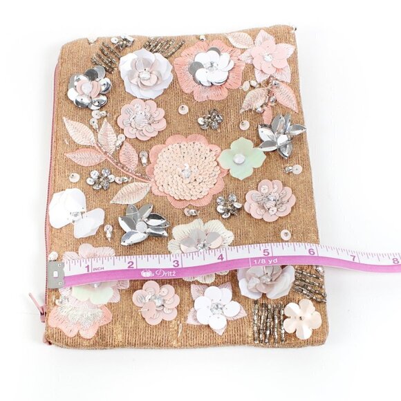 Pink Floral Embellished Make Up Bag - Picture 7 of 8